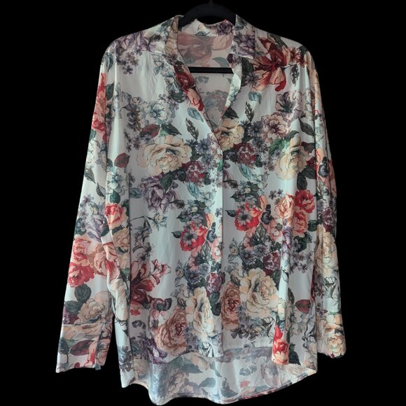 Feminine Floral Collared Blouse - Lightly Worn Only Twice - Picture 1 of 2